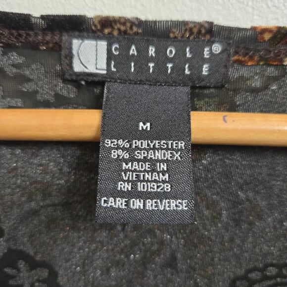 Carole Little Womens Vtg Y2K Whimsigoth Velvet Burnout Sheer Paisley Ruffle M - Picture 7 of 10